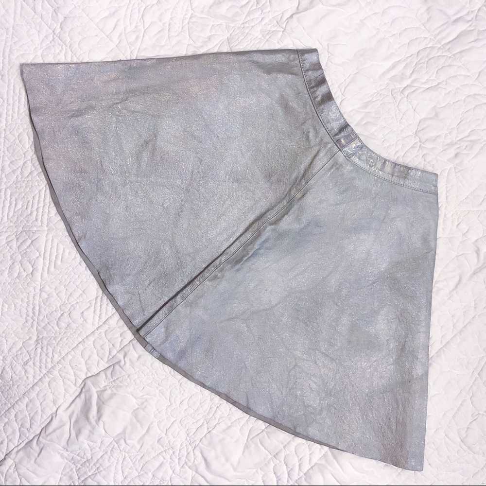 American Apparel holographic leather skirt